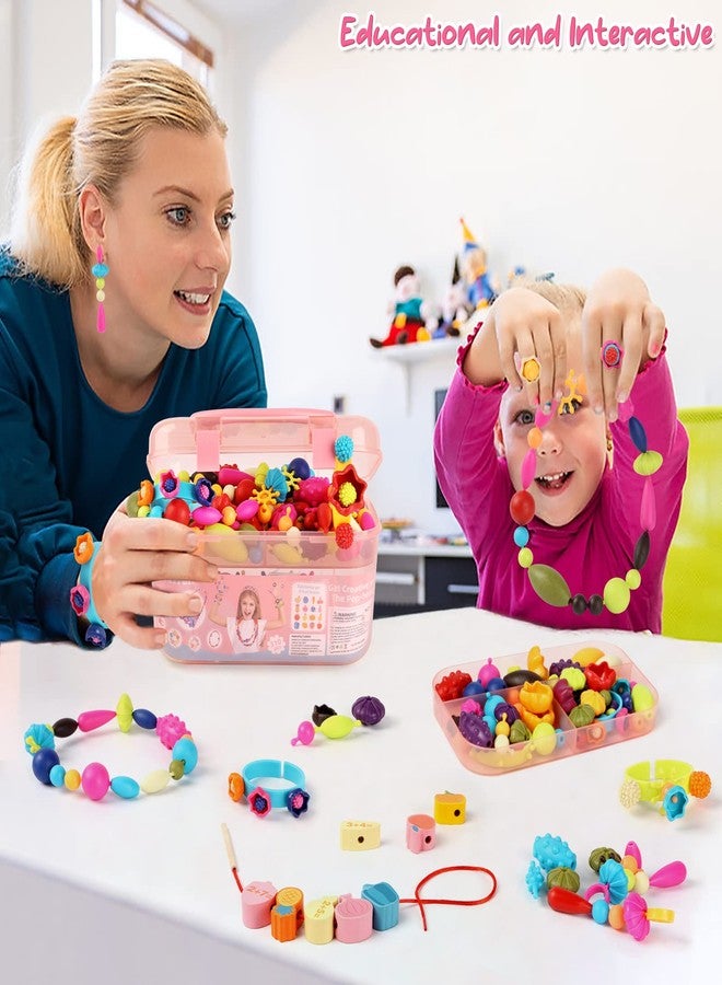 BEMITON Ideal Birthday Gift for Girls Aged 3 4 5 6 7 - Pop Beads Jewelry Making Kit, Arts and Crafts Toys for 3-7 Year Old Kids, DIY Set for Creative Play - Image 2
